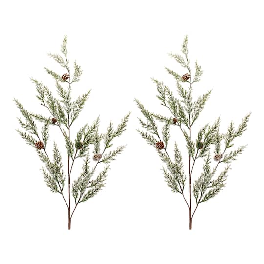 2.5Ft Icy Pine Spray with Pinecones, 2ct. By Melrose in Green/White | 2.5 ft | Michaels®